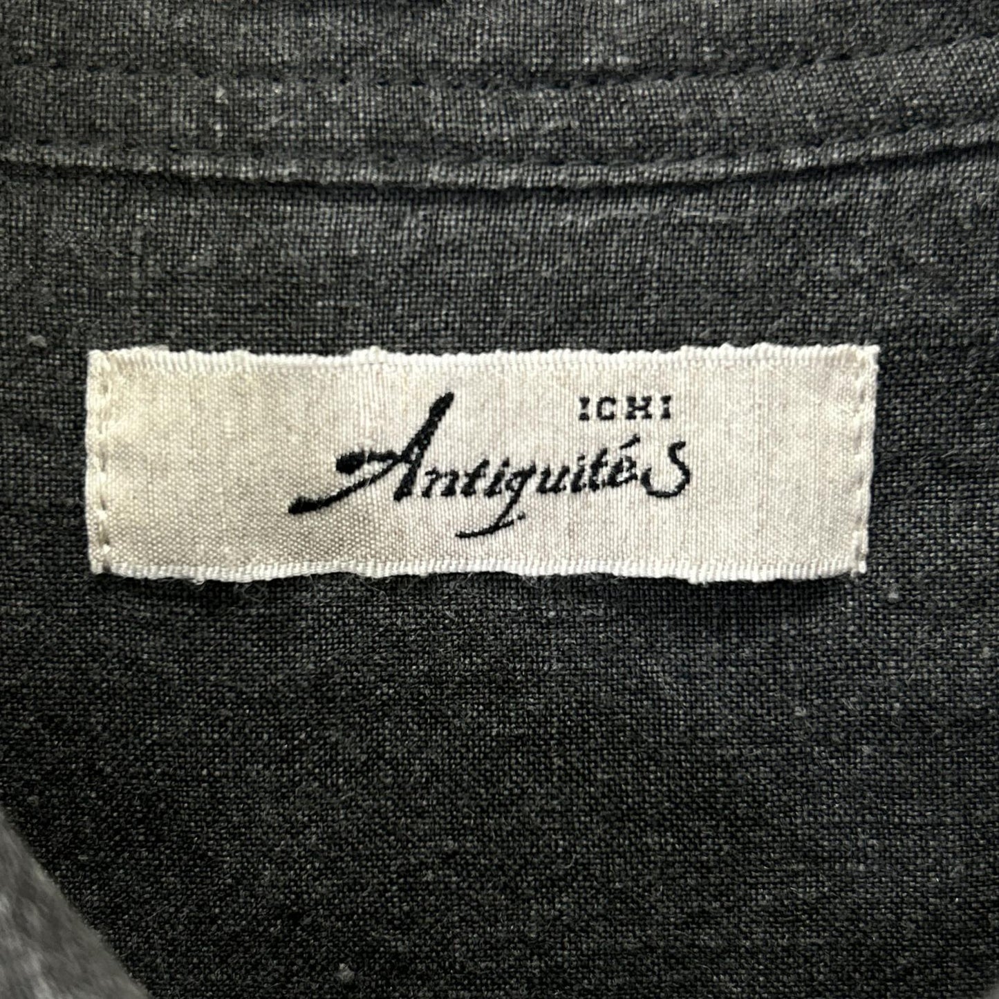 ICHI ANTIQUITES イチアンティークス LT800313 ダークグレー リネン バルーンスリーブ ロングシャツワンピス ワンピース