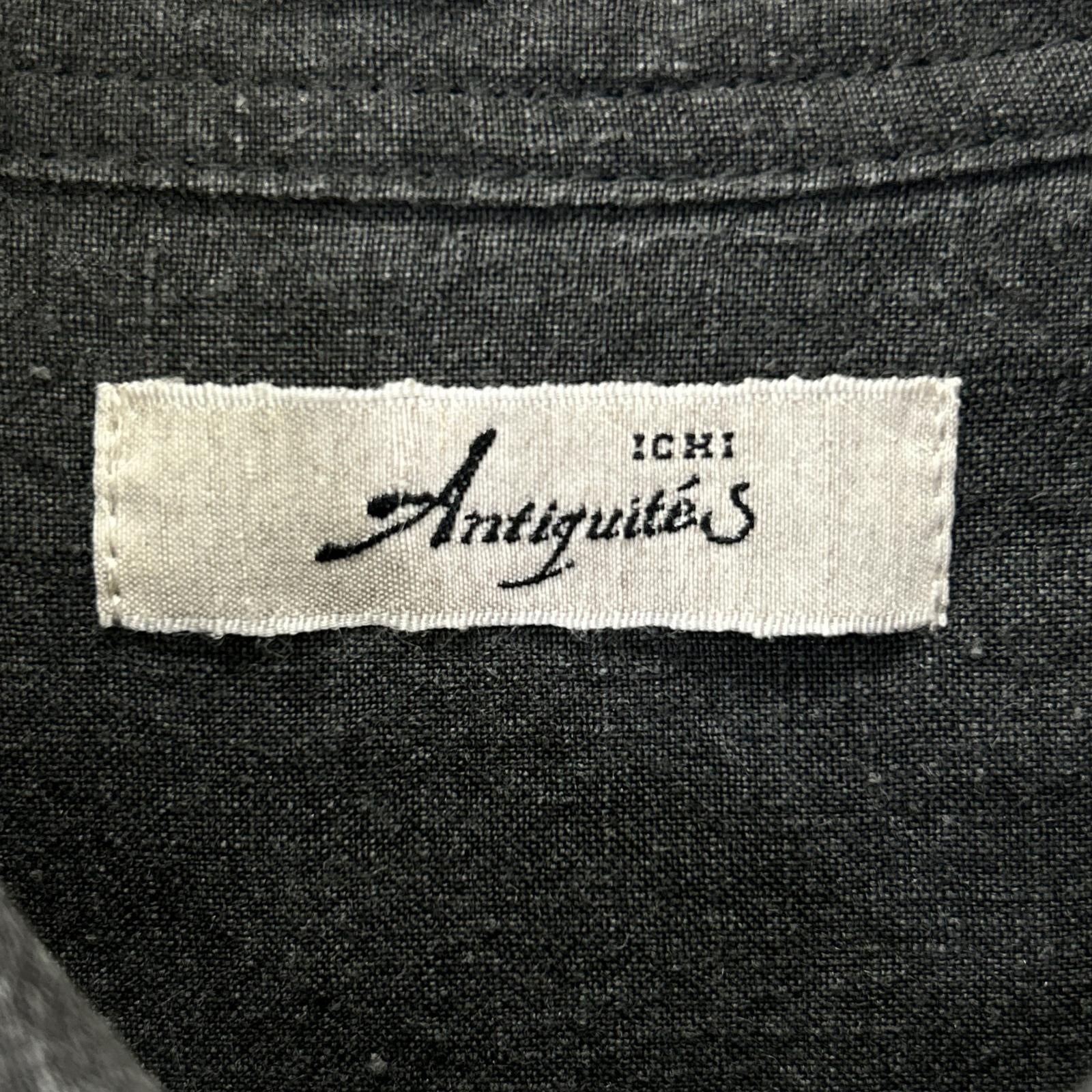 ICHI ANTIQUITES イチアンティークス LT800313 ダークグレー リネン バルーンスリーブ ロングシャツワンピス ワンピース