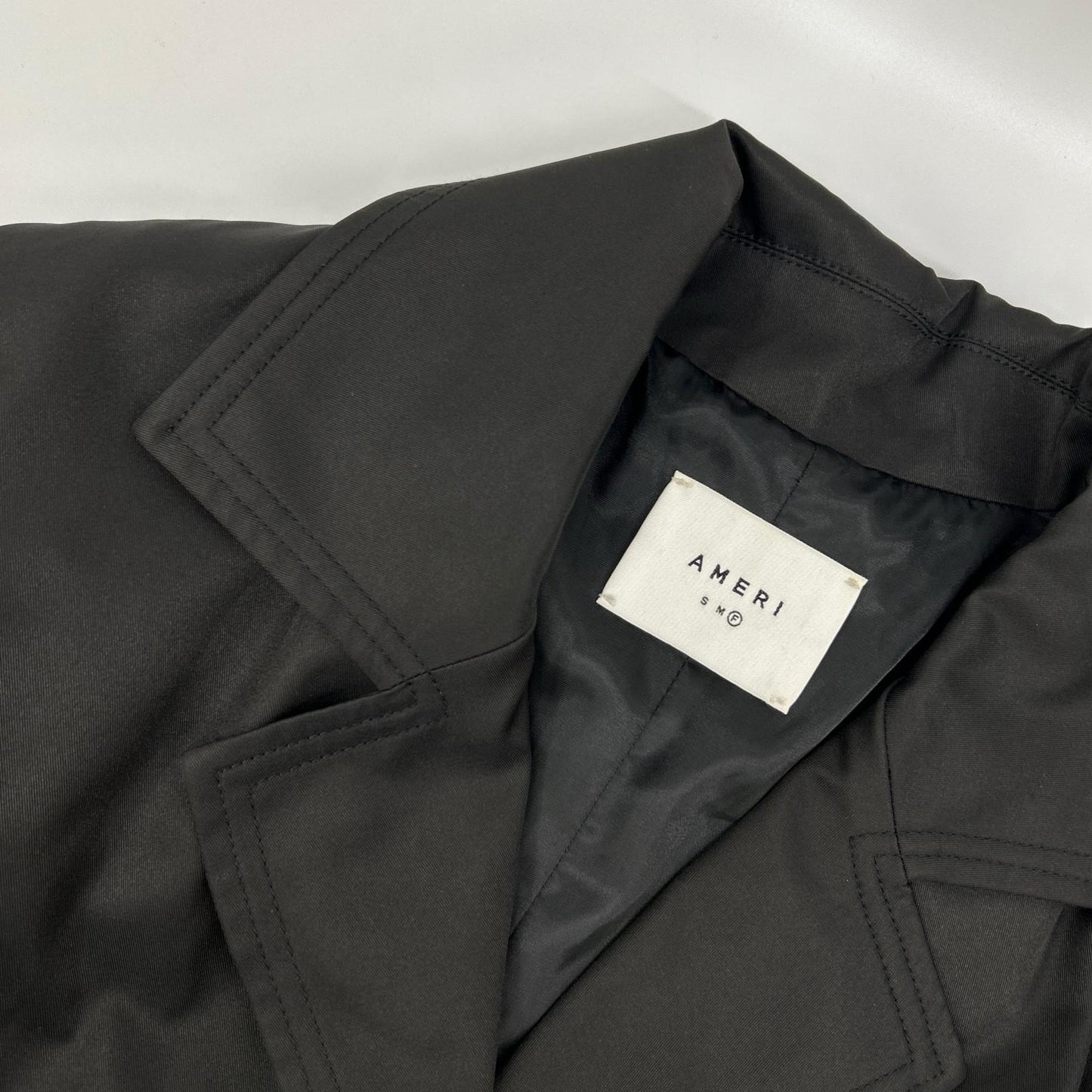 Ameri アメリ Vintage ブラック バルーンスリーブ プリーツ トレンチコート コート