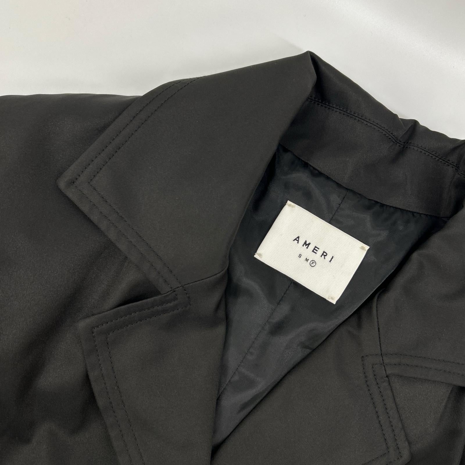 Ameri アメリ Vintage ブラック バルーンスリーブ プリーツ トレンチコート コート