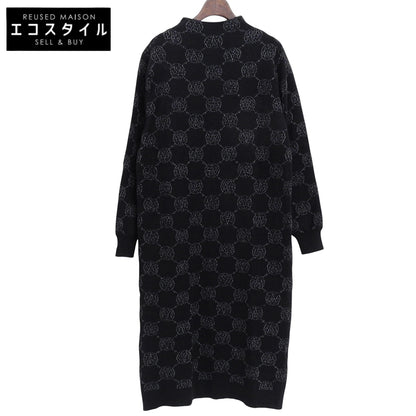 Anne Cognacine アンコキーヌ 新品同様 コアスパンヤーン ラメ モノグラム ニットワンピース レディース ブラック M ワンピース
