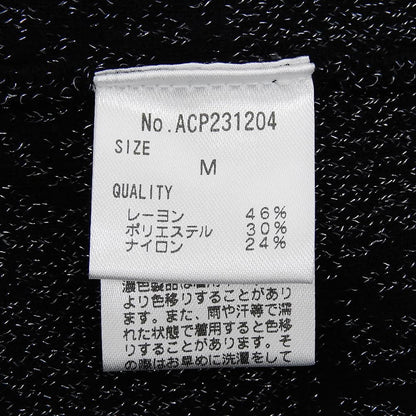 Anne Cognacine アンコキーヌ 新品同様 コアスパンヤーン ラメ モノグラム ニットワンピース レディース ブラック M ワンピース