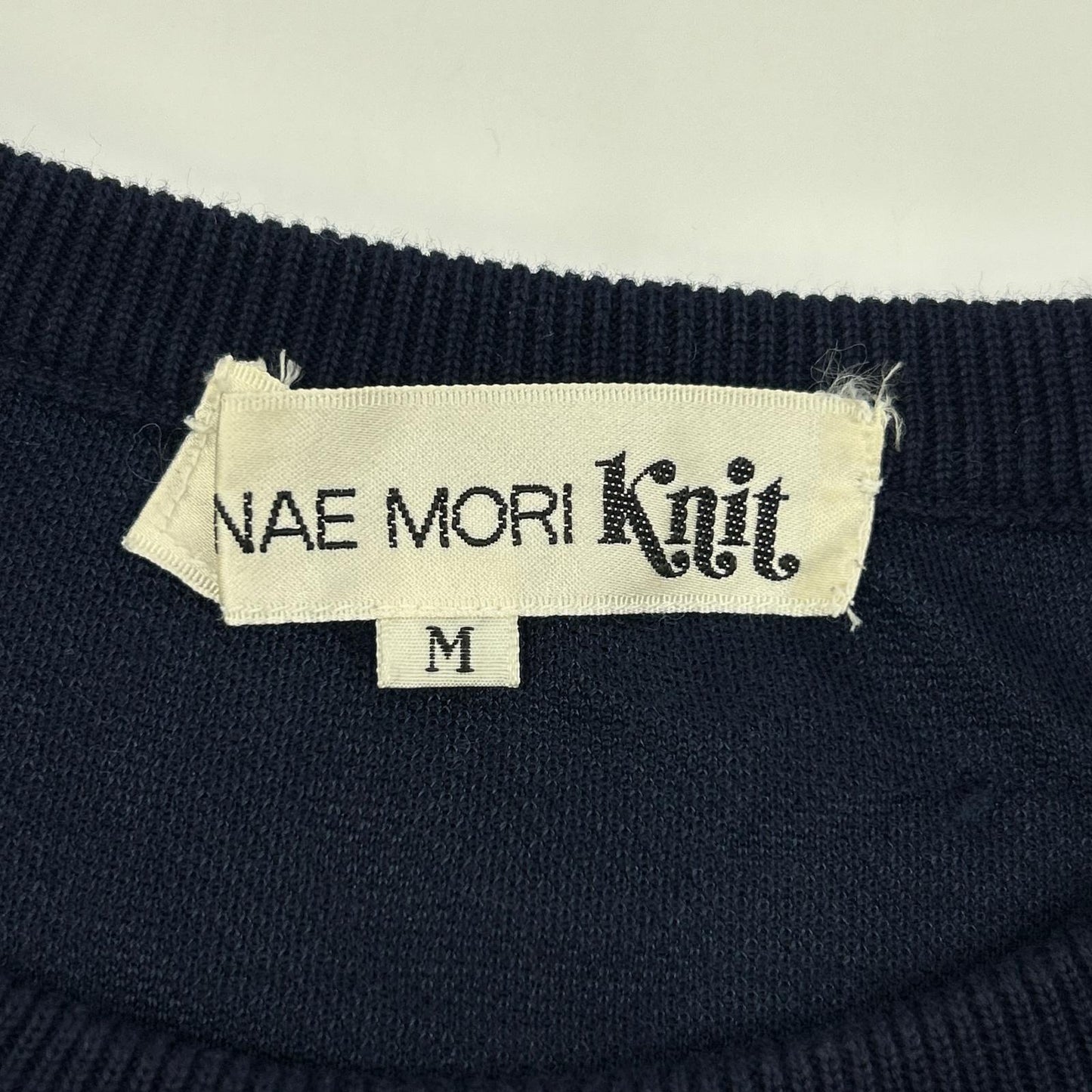 HANAE MORI ハナエモリ 【HANAE MORI Knit】ネイビー バラジャカード ロングリブニットワンピース ワンピース