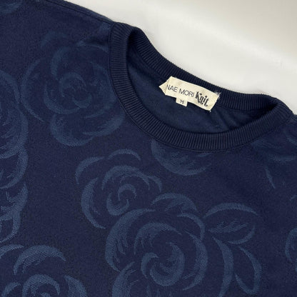 HANAE MORI ハナエモリ 【HANAE MORI Knit】ネイビー バラジャカード ロングリブニットワンピース ワンピース