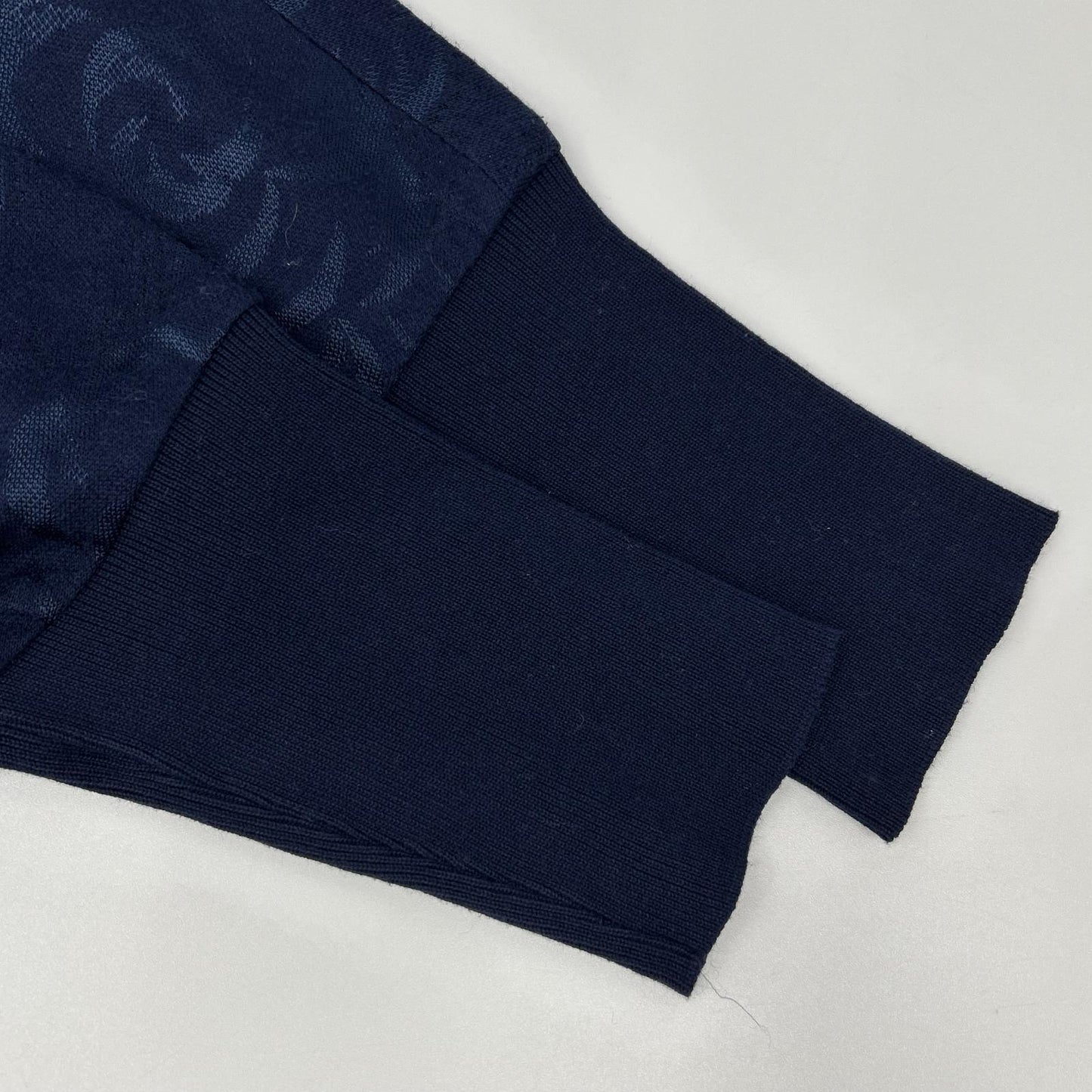 HANAE MORI ハナエモリ 【HANAE MORI Knit】ネイビー バラジャカード ロングリブニットワンピース ワンピース