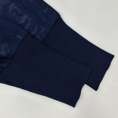 HANAE MORI ハナエモリ 【HANAE MORI Knit】ネイビー バラジャカード ロングリブニットワンピース ワンピース