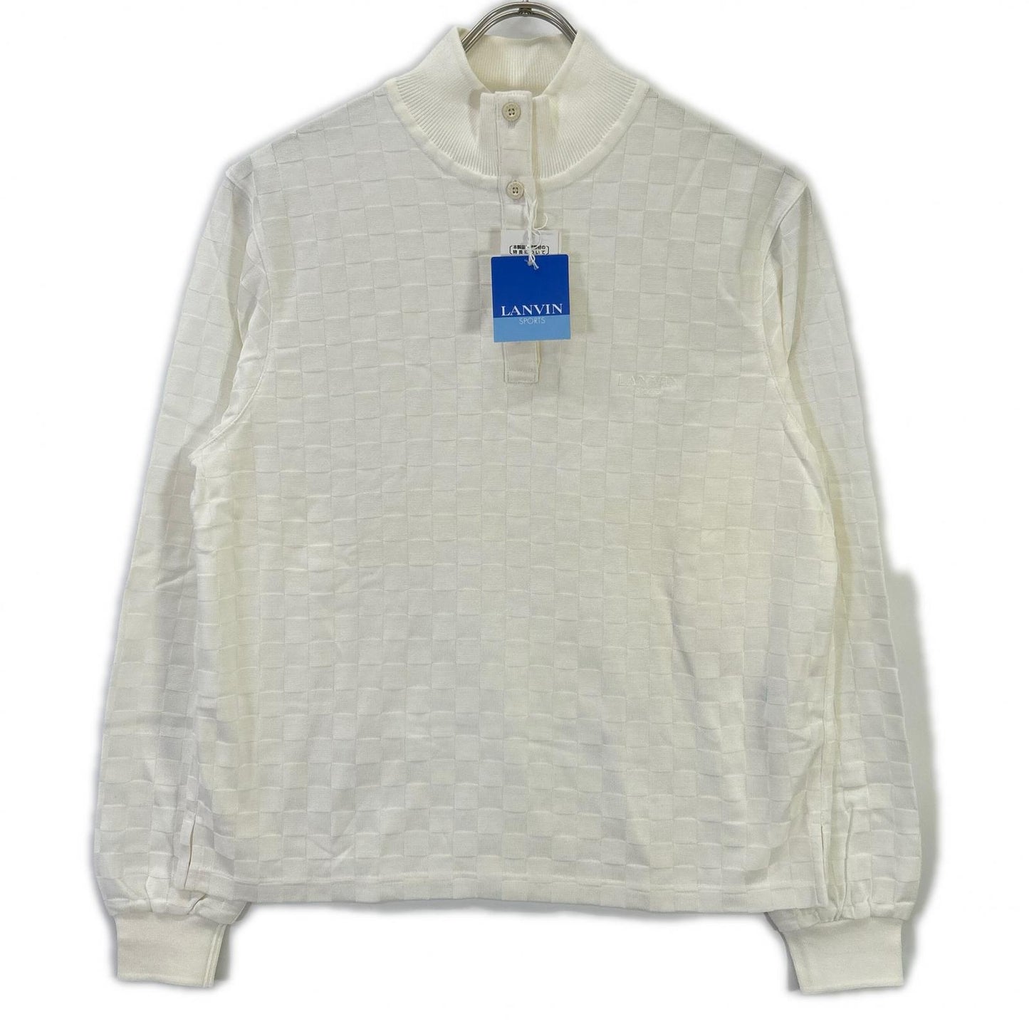 LANVIN SPORT ランバンスポーツ ホワイト K1K2885 市松柄ハイネックポロシャツ トップス