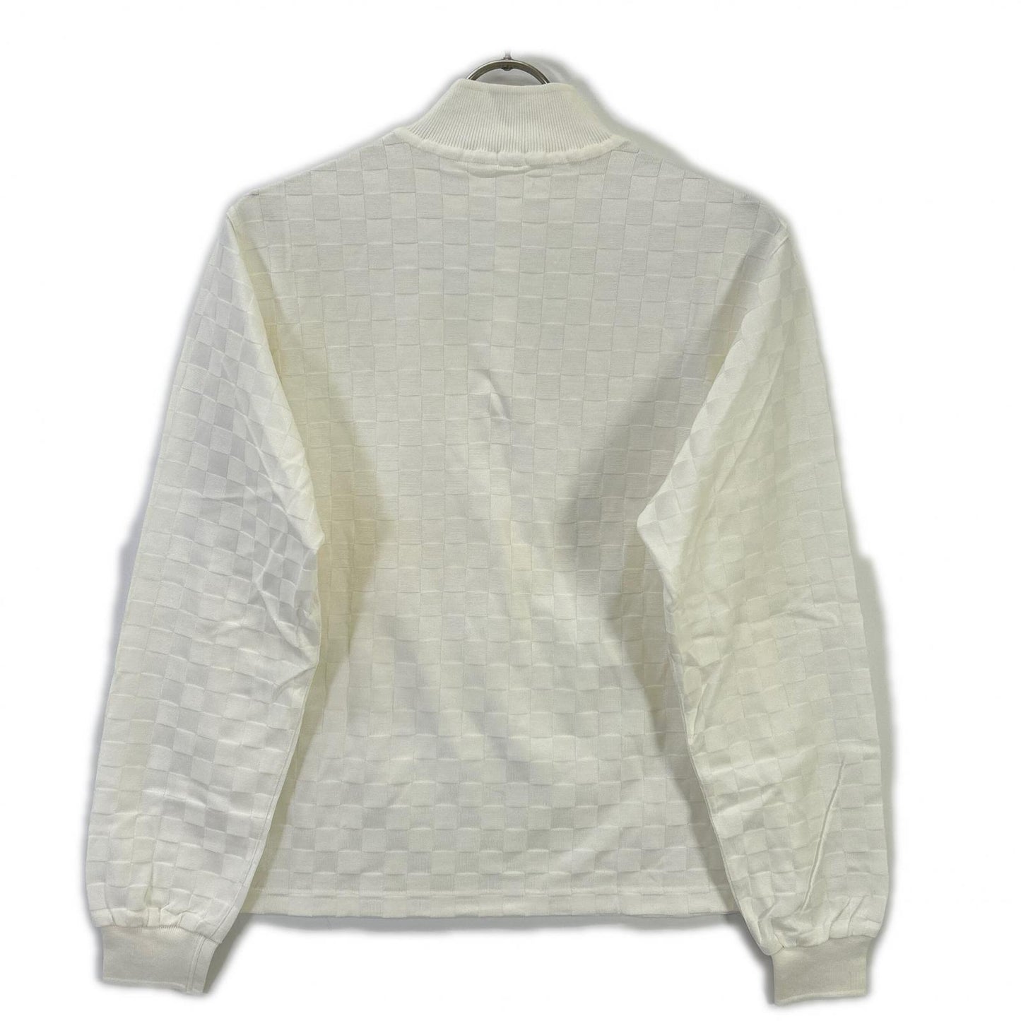 LANVIN SPORT ランバンスポーツ ホワイト K1K2885 市松柄ハイネックポロシャツ トップス