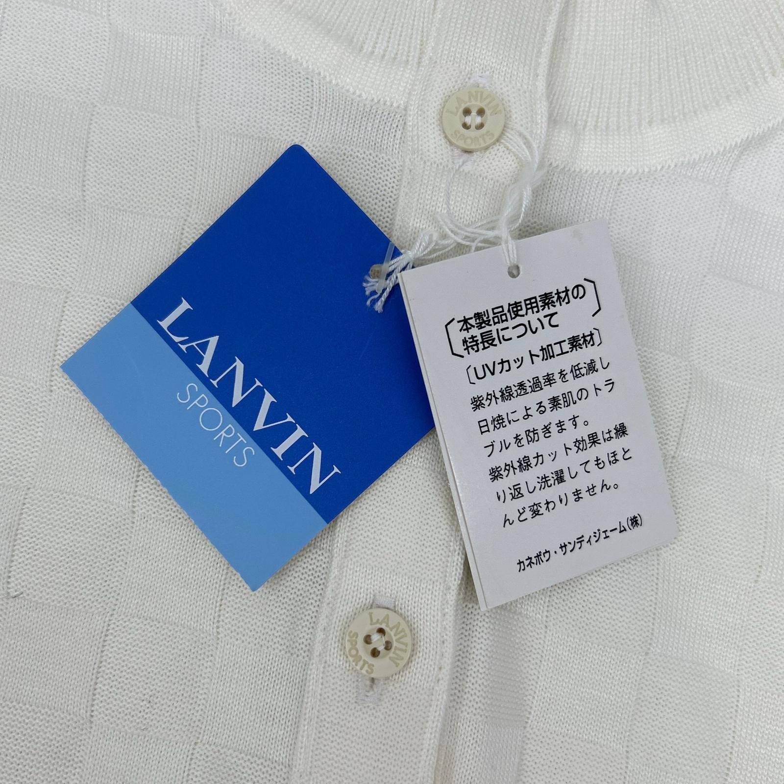 LANVIN SPORT ランバンスポーツ ホワイト K1K2885 市松柄ハイネックポロシャツ トップス