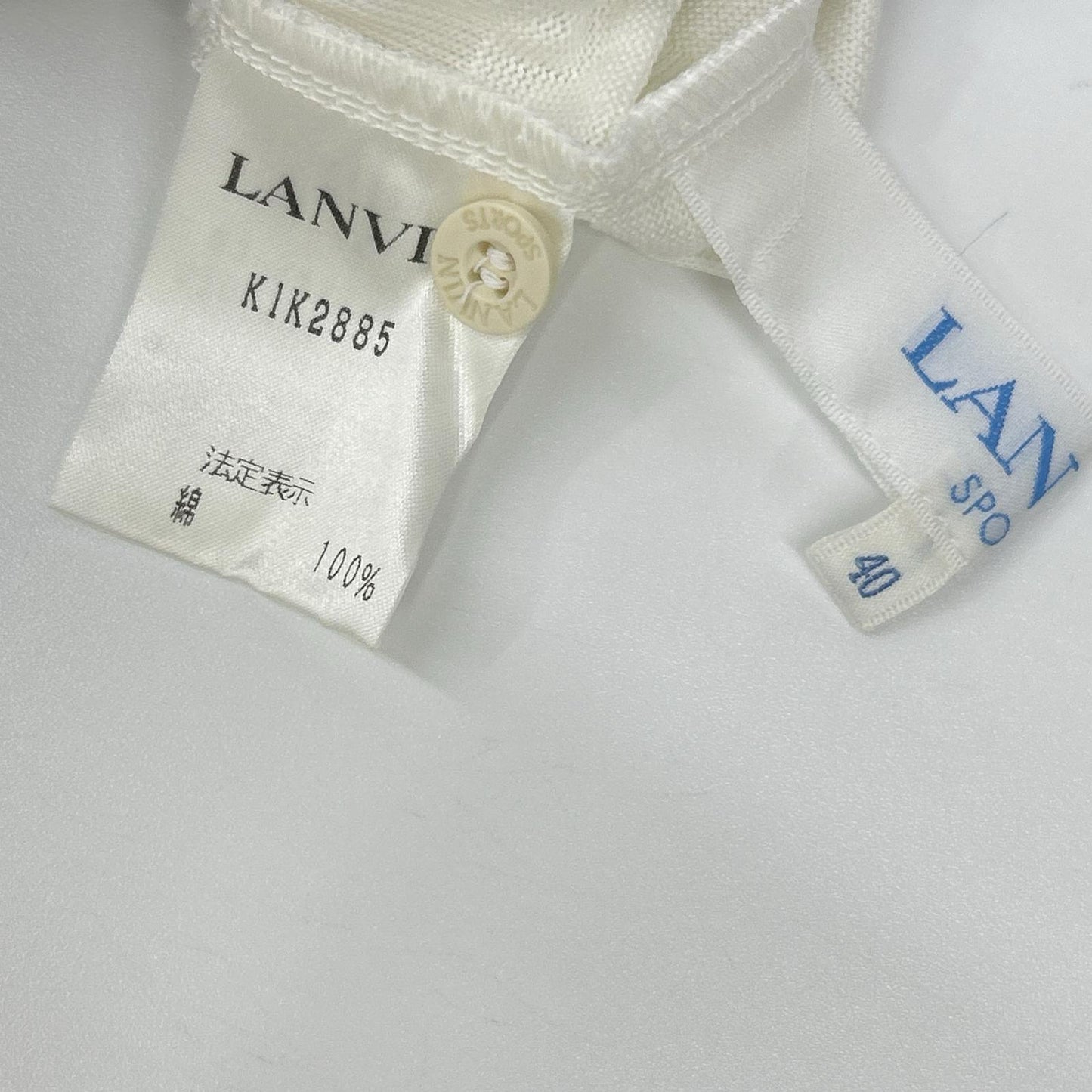 LANVIN SPORT ランバンスポーツ ホワイト K1K2885 市松柄ハイネックポロシャツ トップス