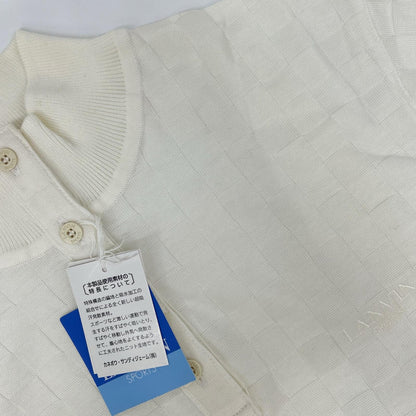 LANVIN SPORT ランバンスポーツ ホワイト K1K2885 市松柄ハイネックポロシャツ トップス