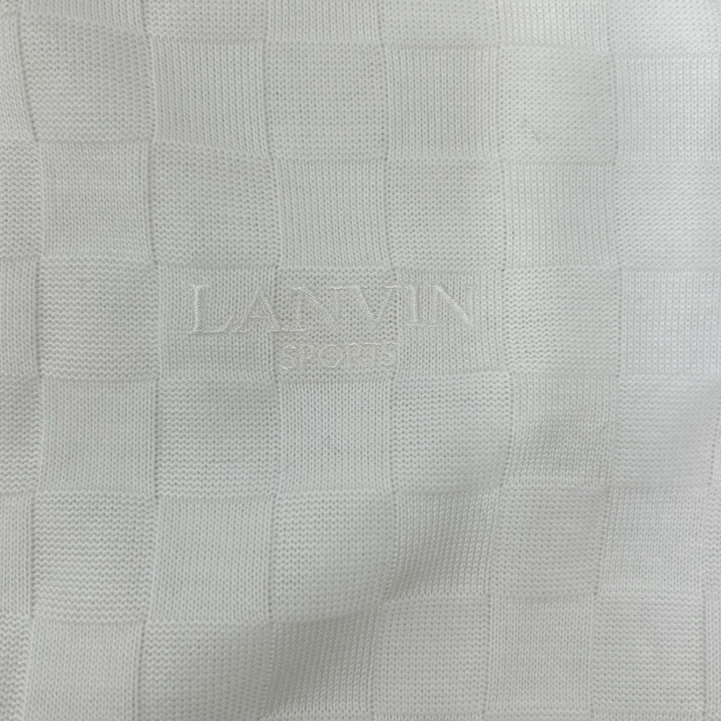 LANVIN SPORT ランバンスポーツ ホワイト K1K2885 市松柄ハイネックポロシャツ トップス