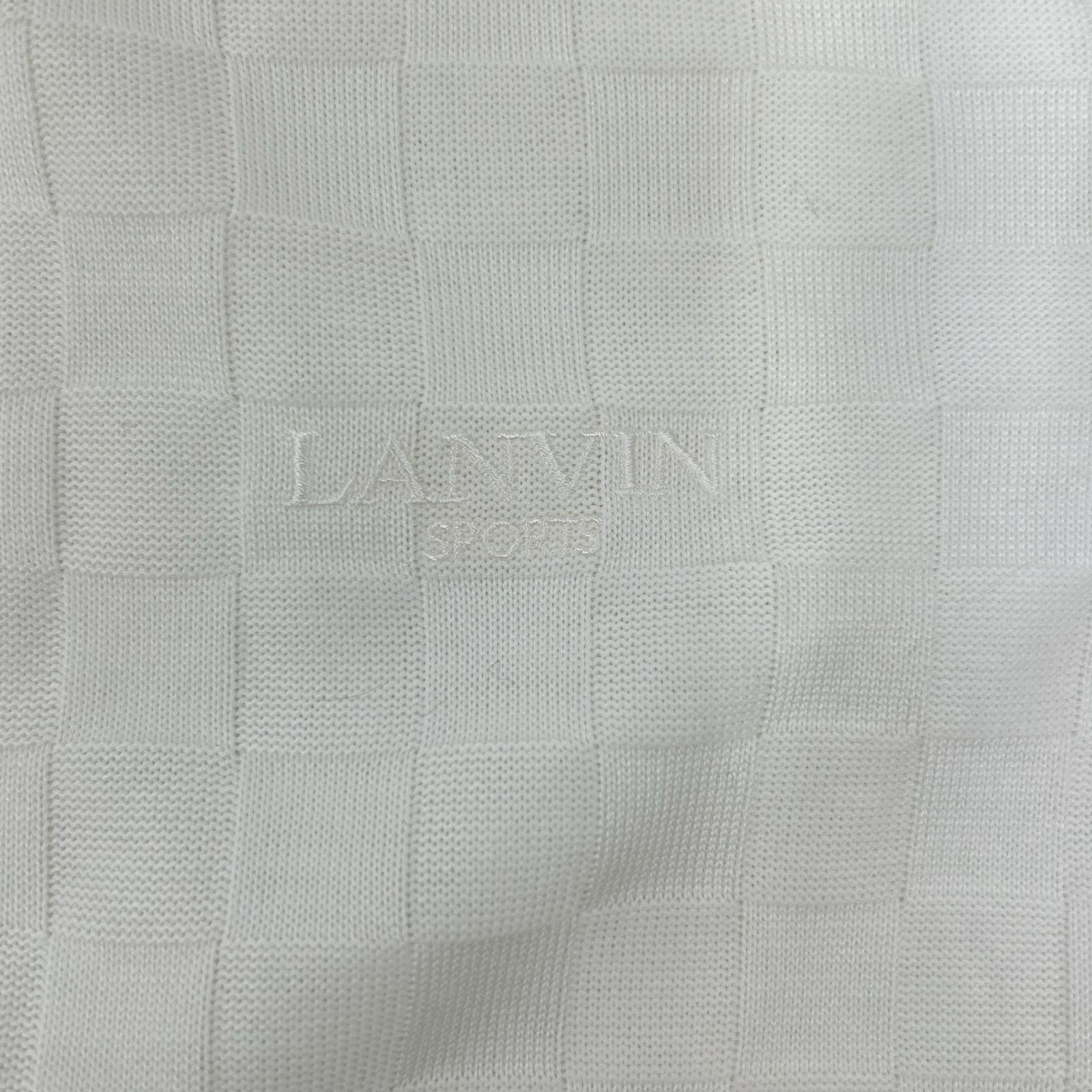 LANVIN SPORT ランバンスポーツ ホワイト K1K2885 市松柄ハイネックポロシャツ トップス