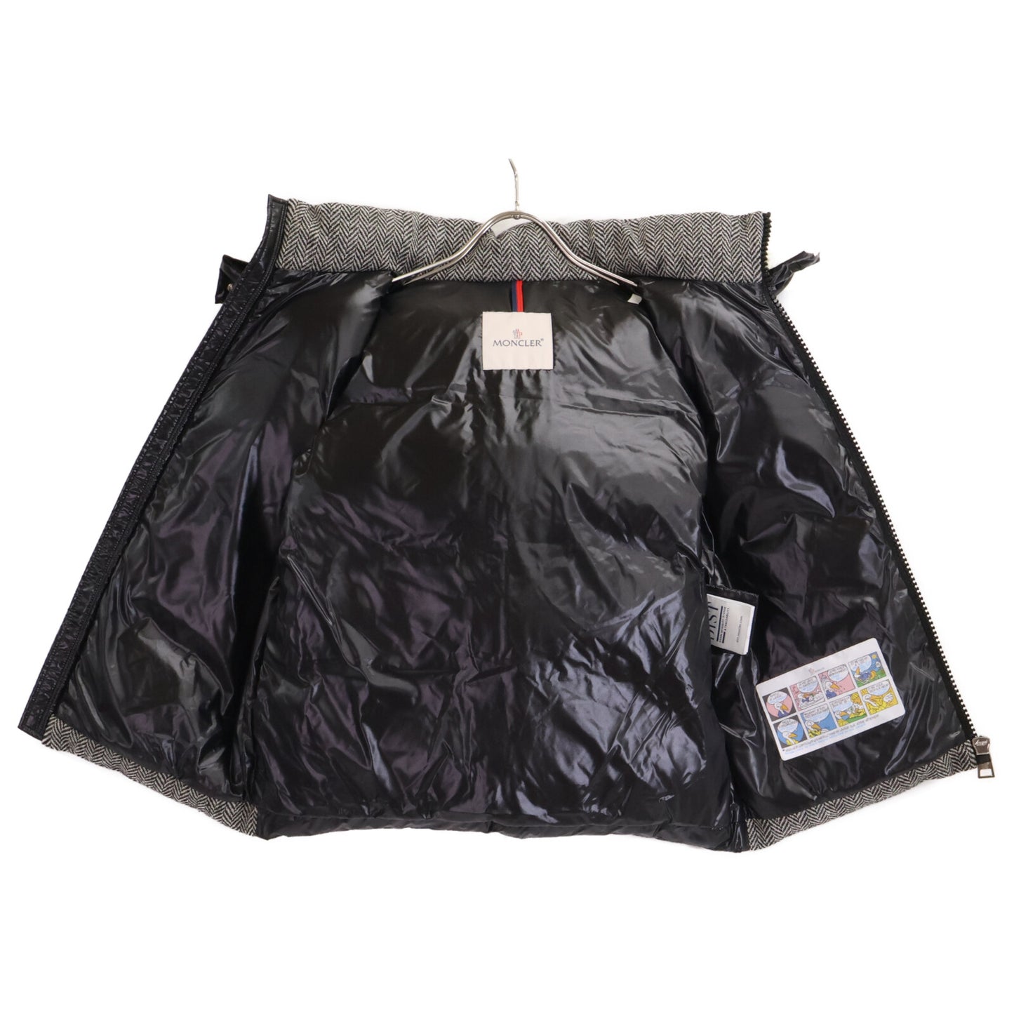 MONCLER モンクレール 【美品】BAKI ヘリンボーン ウール/ナイロン切替 フード付ダウン ベスト