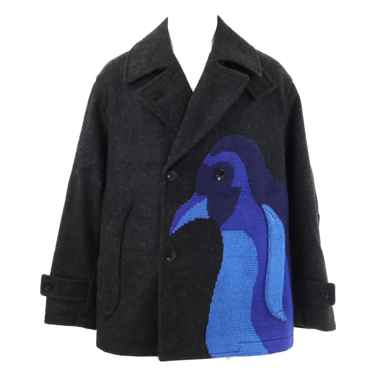 SHINYAKOZUKA Shinya Kozuka [Excellent condition/Made in 2025] 2502SK01E P (ENGUIN) COAT WITH EMBROIDERY pea coat