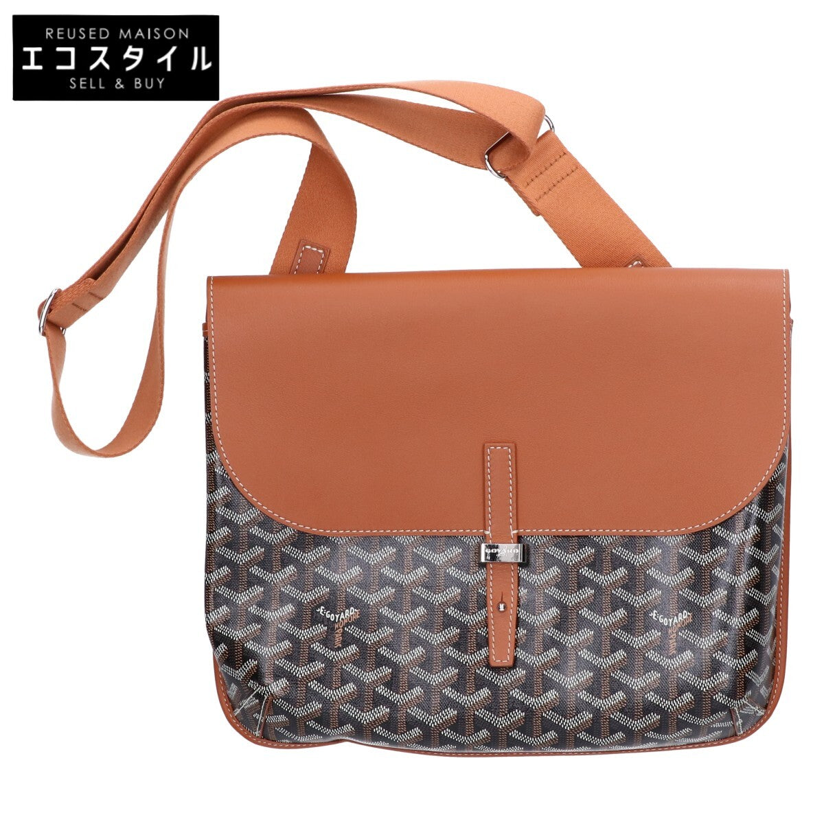 GOYARD ゴヤール カーフレザー x PVC クルシエメッセンジャーバッグ ショルダーバッグ