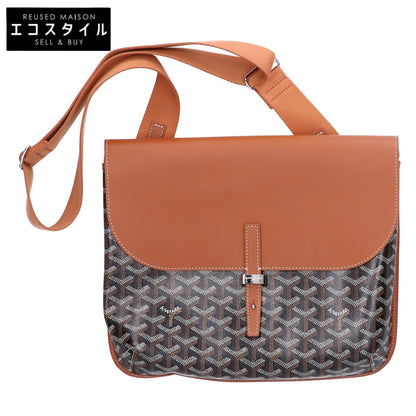 GOYARD ゴヤール カーフレザー x PVC クルシエメッセンジャーバッグ ショルダーバッグ