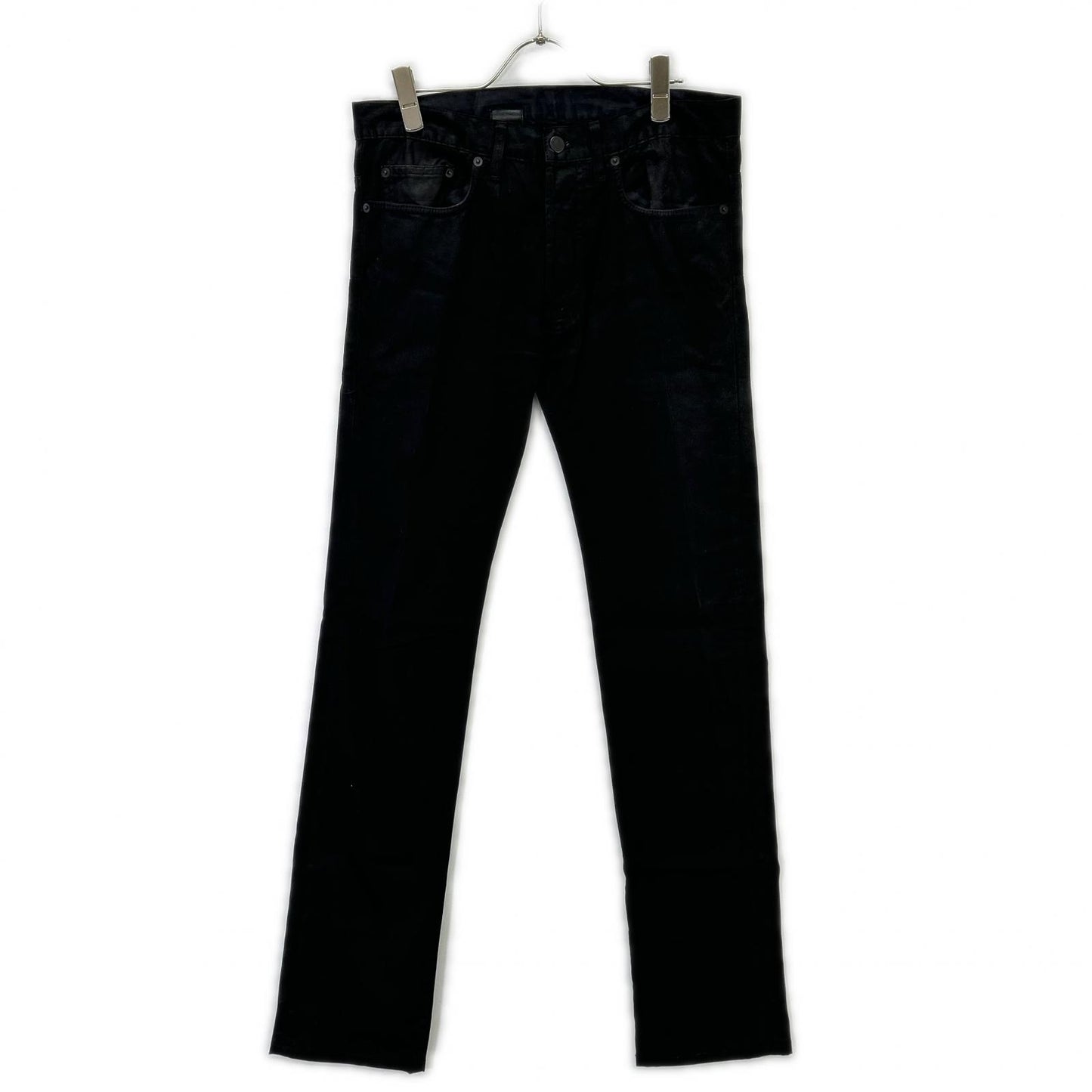 Dior HOMME ディオールオム 08AW クリス期　8H3111080909 ブラック コットン コーティング ストレッチ スキニー パンツ ボトムス