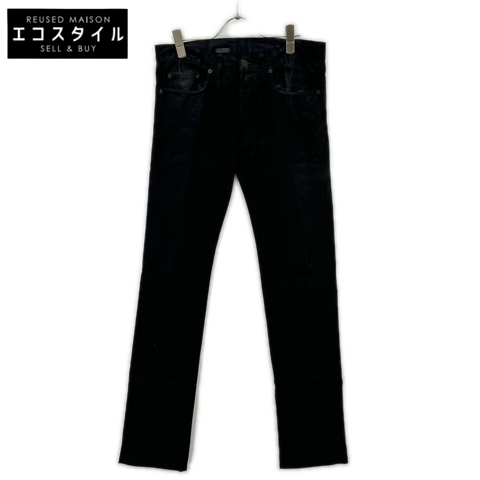 Dior HOMME ディオールオム 08AW クリス期　8H3111080909 ブラック コットン コーティング ストレッチ スキニー パンツ ボトムス