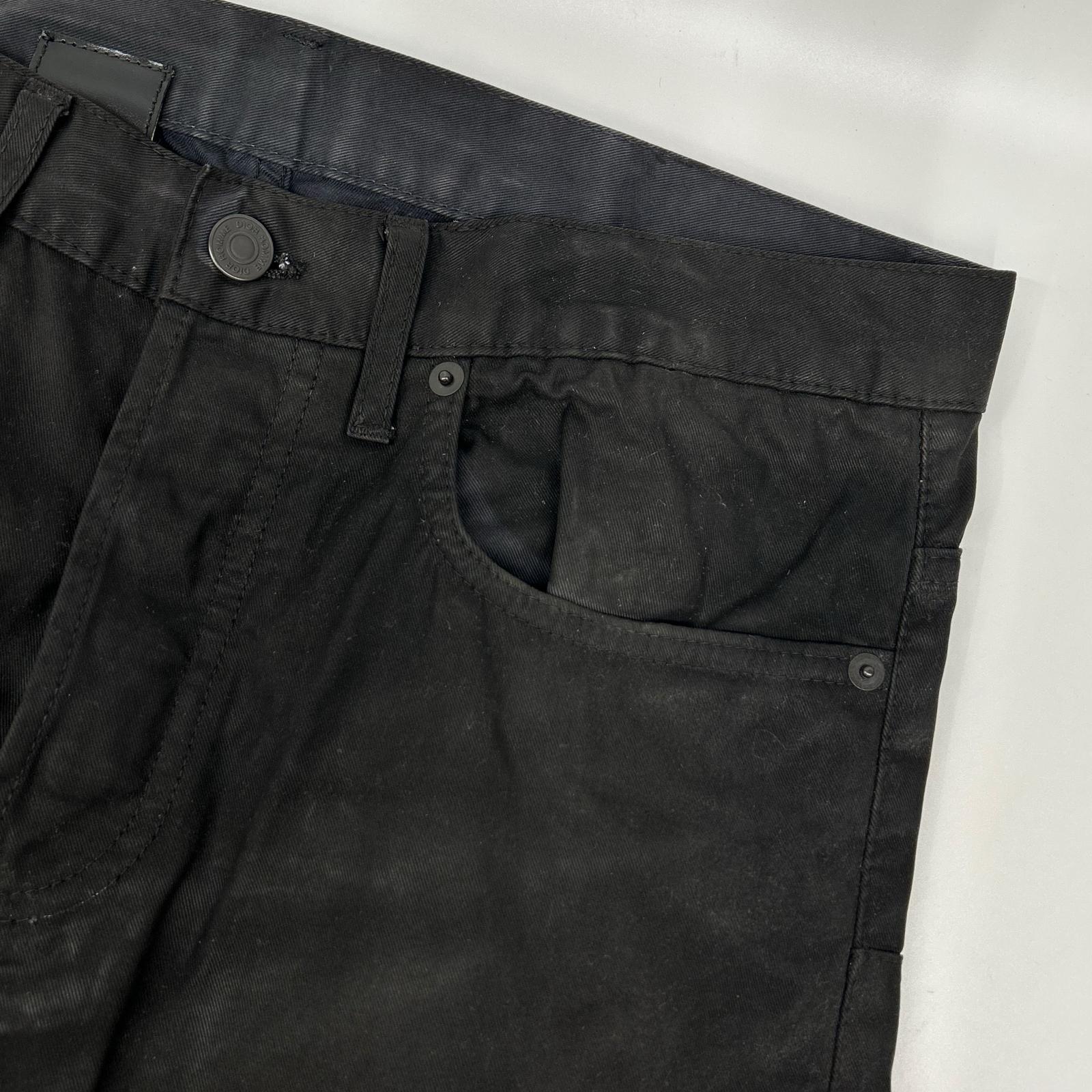 Dior HOMME ディオールオム 08AW クリス期　8H3111080909 ブラック コットン コーティング ストレッチ スキニー パンツ ボトムス
