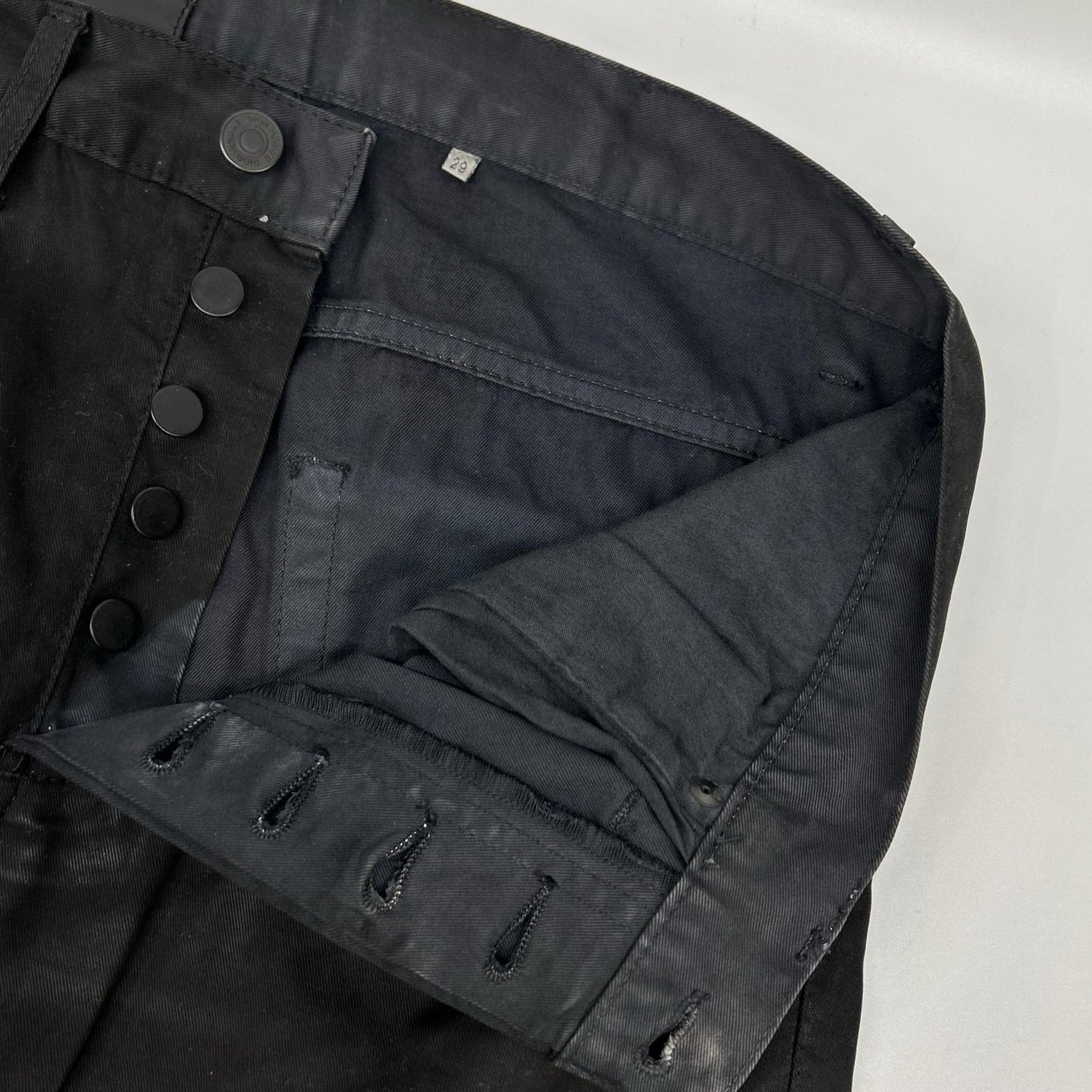 Dior HOMME ディオールオム 08AW クリス期　8H3111080909 ブラック コットン コーティング ストレッチ スキニー パンツ ボトムス