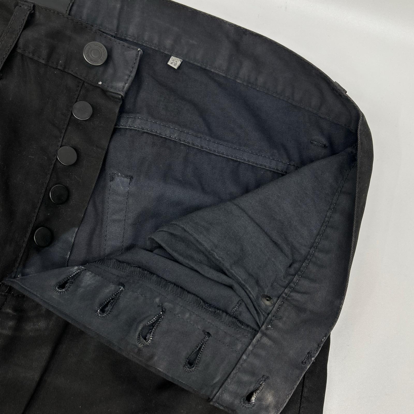 Dior HOMME ディオールオム 08AW クリス期　8H3111080909 ブラック コットン コーティング ストレッチ スキニー パンツ ボトムス