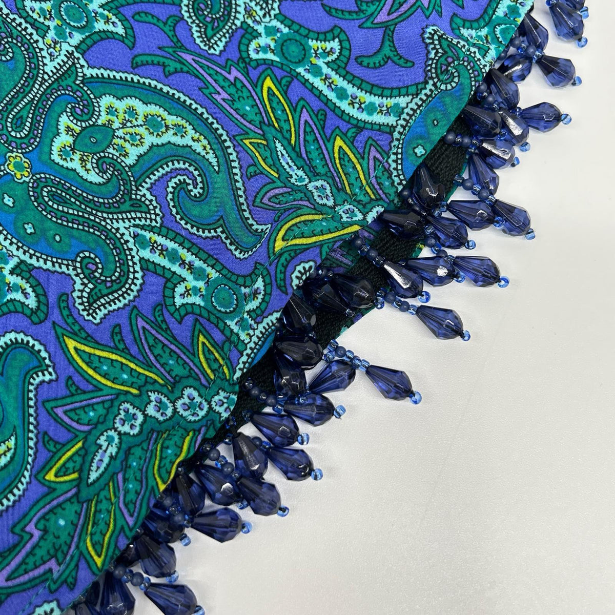 BETSEY JOHNSON ベッツィージョンソン グリーン ペイズリー シルク ビジュー付き キャミソールワンピース ワンピース