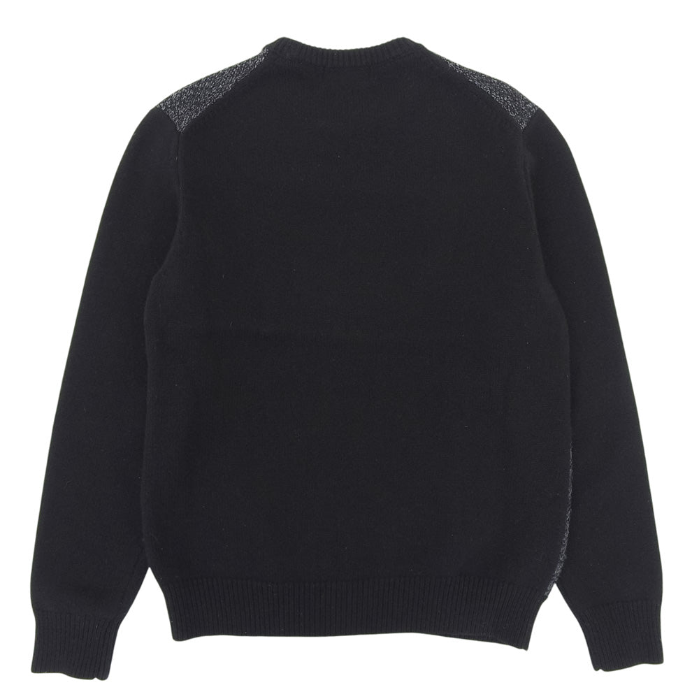 FRED PERRY フレッドペリー 美品 クルーネック セーター ウール混 トップス メンズ グレー×ブラック S F3196 トップス