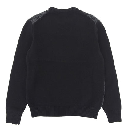 FRED PERRY フレッドペリー 美品 クルーネック セーター ウール混 トップス メンズ グレー×ブラック S F3196 トップス