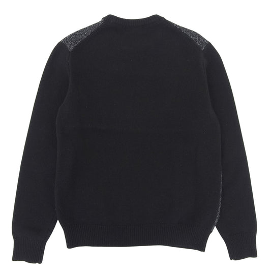 FRED PERRY Fred Perry excellent-condition crew-neck wool-blend sweater tops men's gray×black S F3196 tops