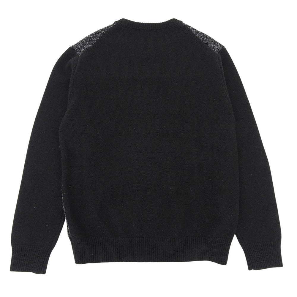 FRED PERRY フレッドペリー 美品 クルーネック セーター ウール混 トップス メンズ グレー×ブラック M F3196 トップス