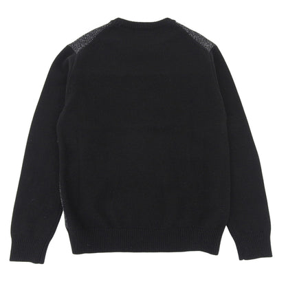 FRED PERRY フレッドペリー 美品 クルーネック セーター ウール混 トップス メンズ グレー×ブラック M F3196 トップス