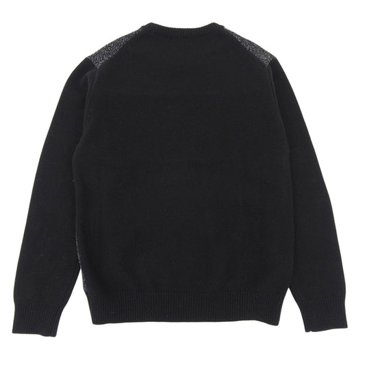 FRED PERRY Fred Perry excellent-condition crew-neck wool-blend sweater tops men's gray×black M F3196 tops