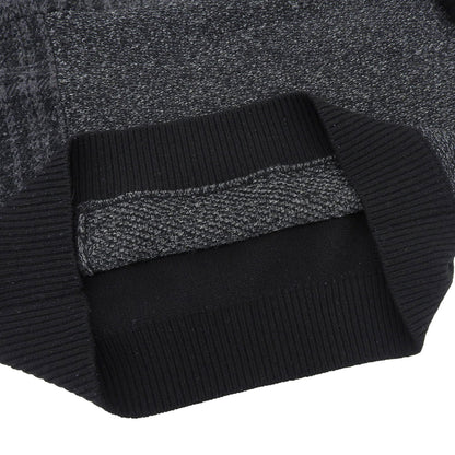 FRED PERRY フレッドペリー 美品 クルーネック セーター ウール混 トップス メンズ グレー×ブラック M F3196 トップス