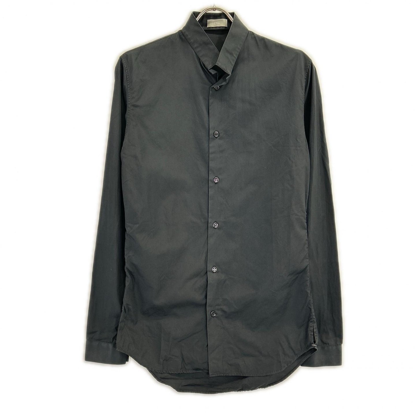 Dior HOMME ディオールオム 163C505A1581 ダークネイビー スタンドカラー コットンブロード ドレス シャツ トップス