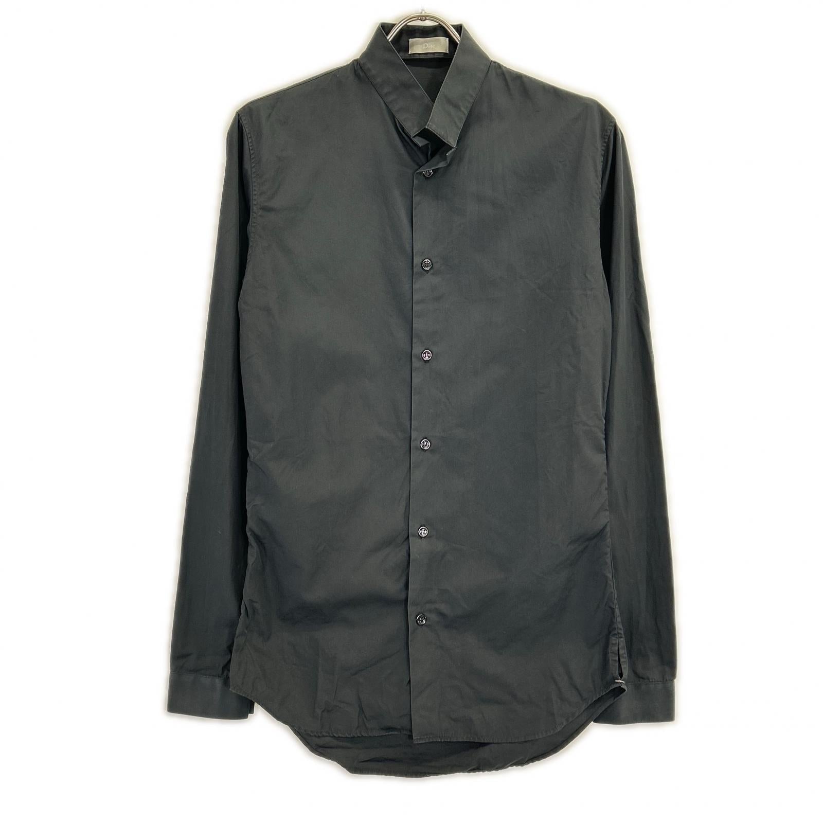Dior HOMME ディオールオム 163C505A1581 ダークネイビー スタンドカラー コットンブロード ドレス シャツ トップス