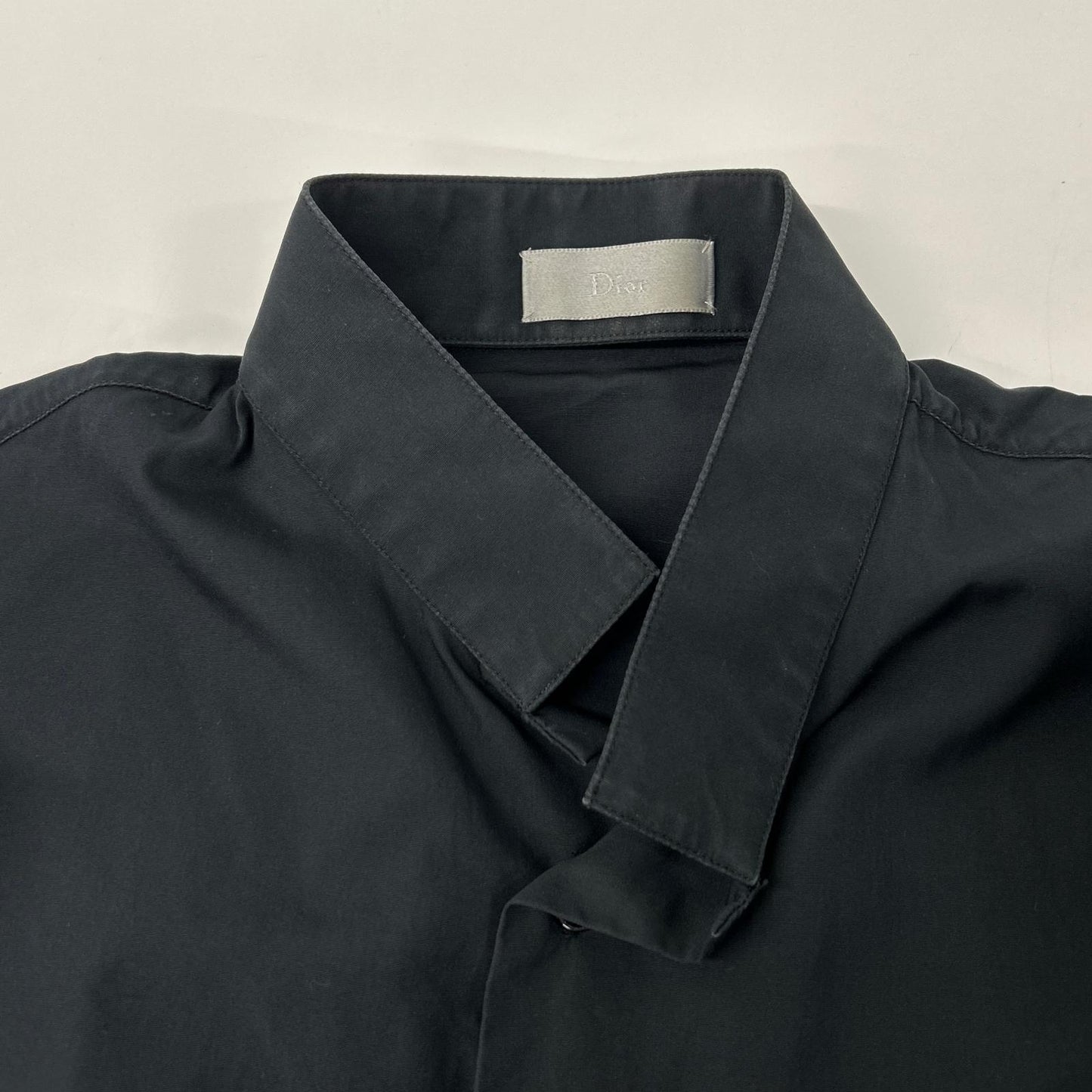 Dior HOMME ディオールオム 163C505A1581 ダークネイビー スタンドカラー コットンブロード ドレス シャツ トップス
