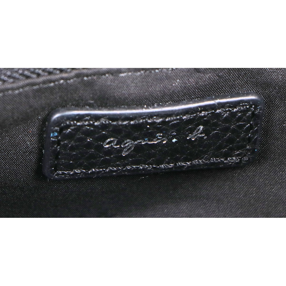 agnès b. NS03-03 Embossed-logo leather shoulder bag