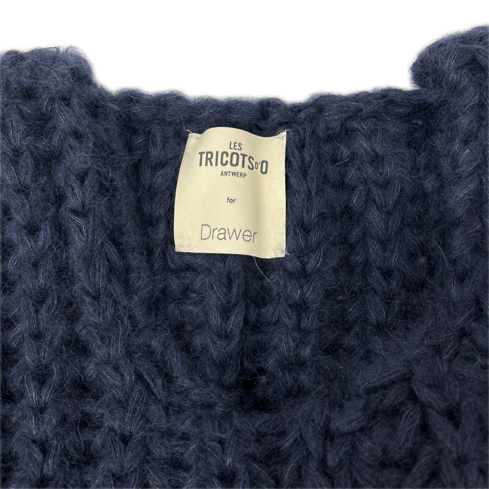 DRAWER ドゥロワー LES TRICOTS D'O 25SS ネイビー アルパカウールシルク 別注ベスト ベスト
