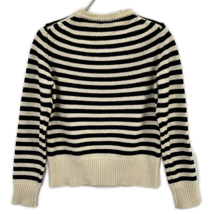 MAISON KITSUNE メゾンキツネ FW15W626 アイボリー×ブラック ウールモヘア フォックスヘッド セーター トップス