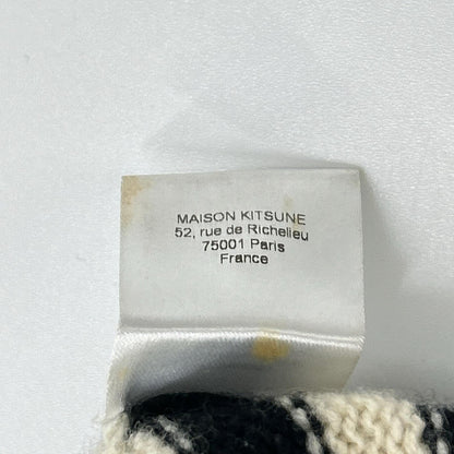 MAISON KITSUNE メゾンキツネ FW15W626 アイボリー×ブラック ウールモヘア フォックスヘッド セーター トップス