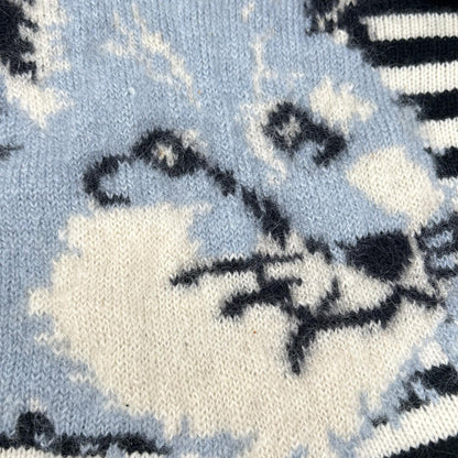 MAISON KITSUNE メゾンキツネ FW15W626 アイボリー×ブラック ウールモヘア フォックスヘッド セーター トップス