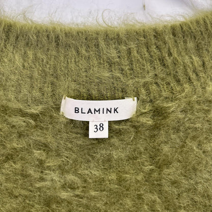 BLAMINK ブラミンク グリーン 7GカシミヤファーVネックカーディガン トップス