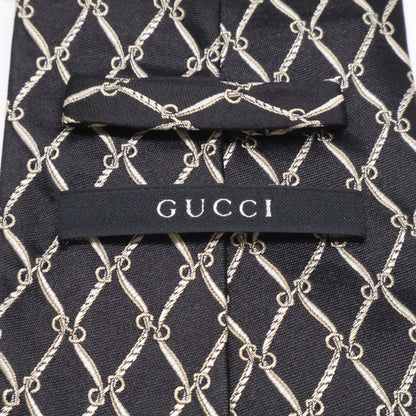 GUCCI グッチ 【美品】総柄 シルク ネクタイ