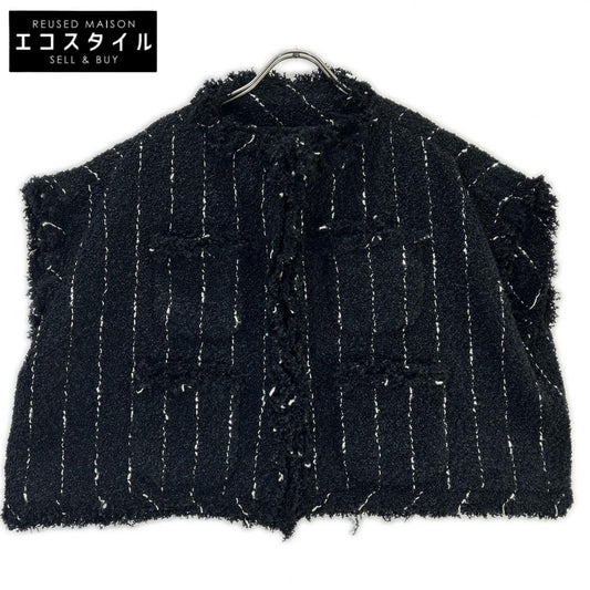 sacai サカイ 25年 25-07663 ブラック ナイロンコットン ツイード ベスト ジャケット ジャケット