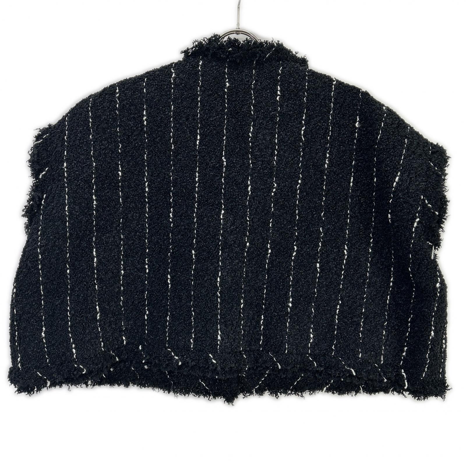 sacai サカイ 25年 25-07663 ブラック ナイロンコットン ツイード ベスト ジャケット ジャケット