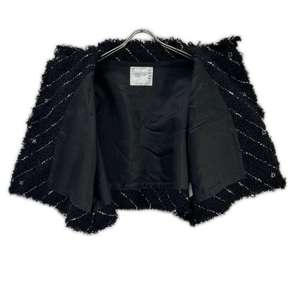 sacai サカイ 25年 25-07663 ブラック ナイロンコットン ツイード ベスト ジャケット ジャケット