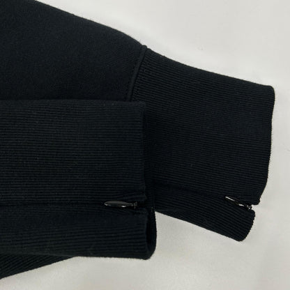 sacai サカイ 23年 23-06683 ブラック ドローストリング スポンジ スウェット ジップアップ フーディ パーカー トップス