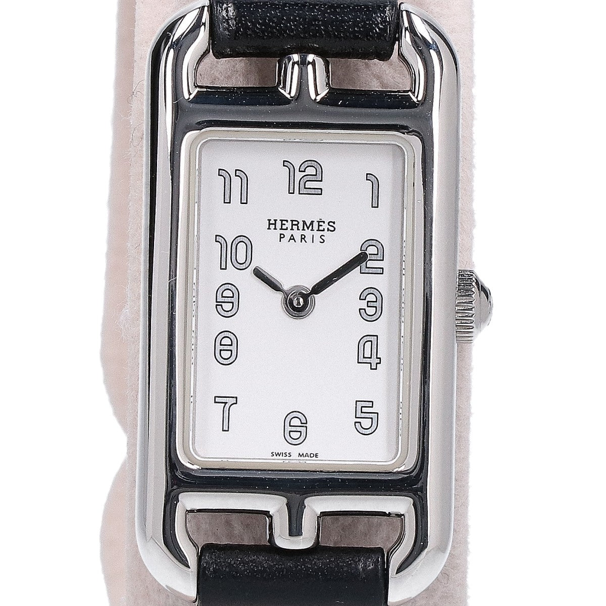 HERMES エルメス 新品仕上げ済み NA2.110 ナンタケット カーフレザーベルト クオーツ 腕時計