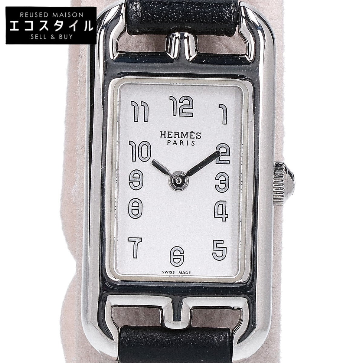 HERMES エルメス 新品仕上げ済み NA2.110 ナンタケット カーフレザーベルト クオーツ 腕時計